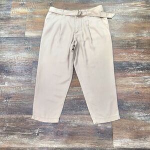 Loft Khaki Cropped Pant With Belt Size LP